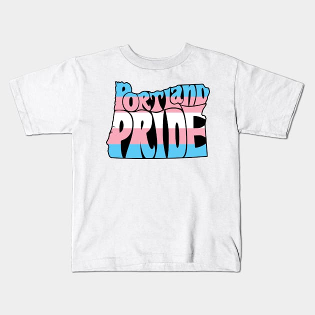 Portland Pride Festival - Trans - Oregon Silhouette Kids T-Shirt by LaLunaWinters